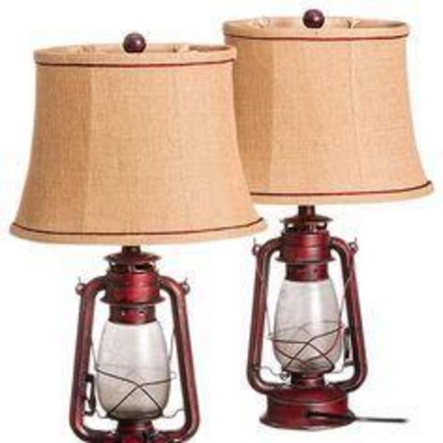 White River Oil Lantern Table Lamps - Set of 2 - Non-California Residents