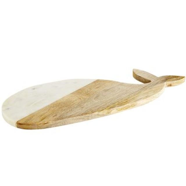 Whale Marble & Wood Cheeseboard