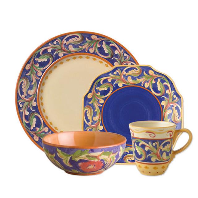 Villa Della Luna Blue 16 Piece Dinnerware Set