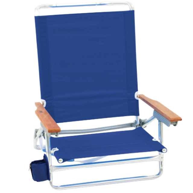 RIO Brands 5-Position Blue Beach Folding Chair