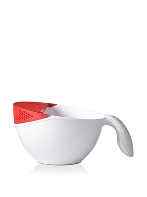 Art and Cook 2.1-Quart Small Soak and Strain Washing Bowl, Red