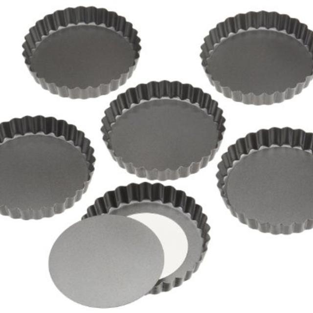 Wilton Perfect Results 4.75 Inch Round Tart/Quiche Pan, Set of 6