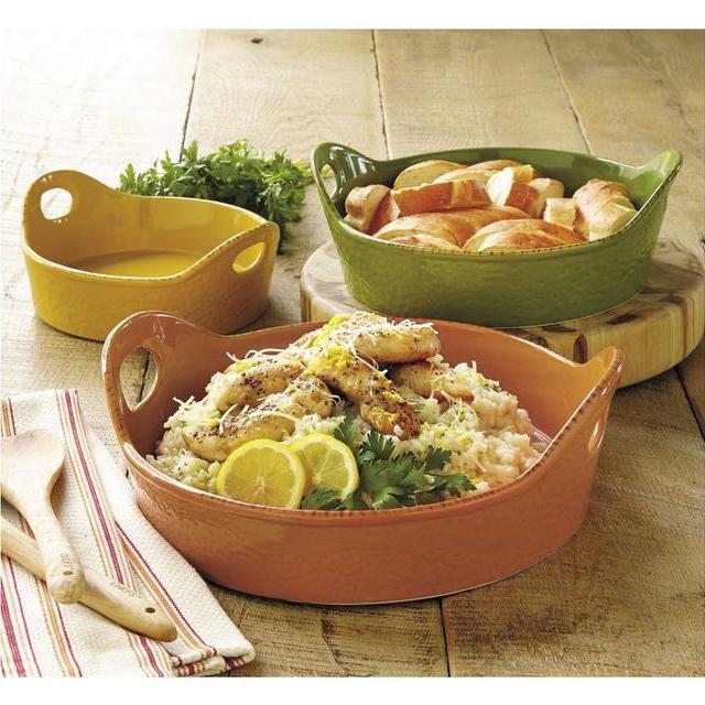 CHEFS Round Italian Bakers with Handles, Set of 3