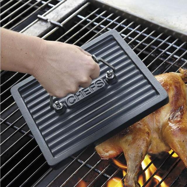 CHEFS Enameled Cast-Iron Grill Press