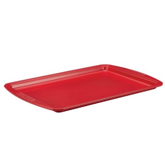 SilverStone Hybrid Ceramic Nonstick Bakeware Cookie Pan, 10 by 15-Inch, Chili Red