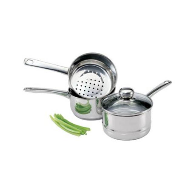 Culinary Edge 08813 Stainless Steel Steamer and Boiler Set