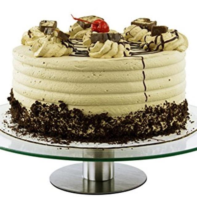 360 Degrees Glass Revolving Cake / Dessert Stand - Holds Up to 12" Size Cakes