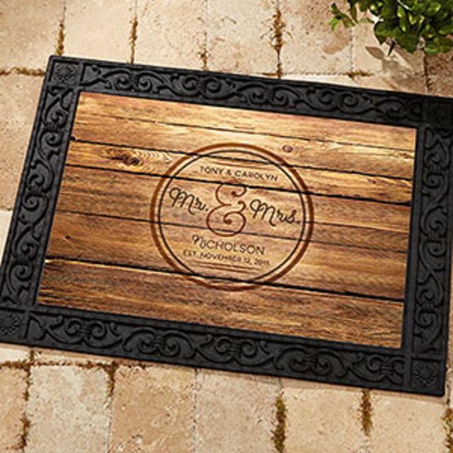 Circle Of Love Recycled Rubber Back Personalized Doormat - On Sale Today!