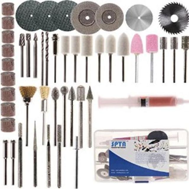 SPTA Rotary Tool Accessory Set With Box- Fits Proxxon Dremel Rotary Tools - Grinding,Sanding,Polishing Pack Of 48Pcs