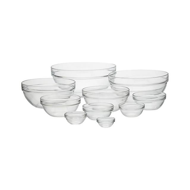 Crate & Barrel 10-Piece Glass Nesting Bowl Set
