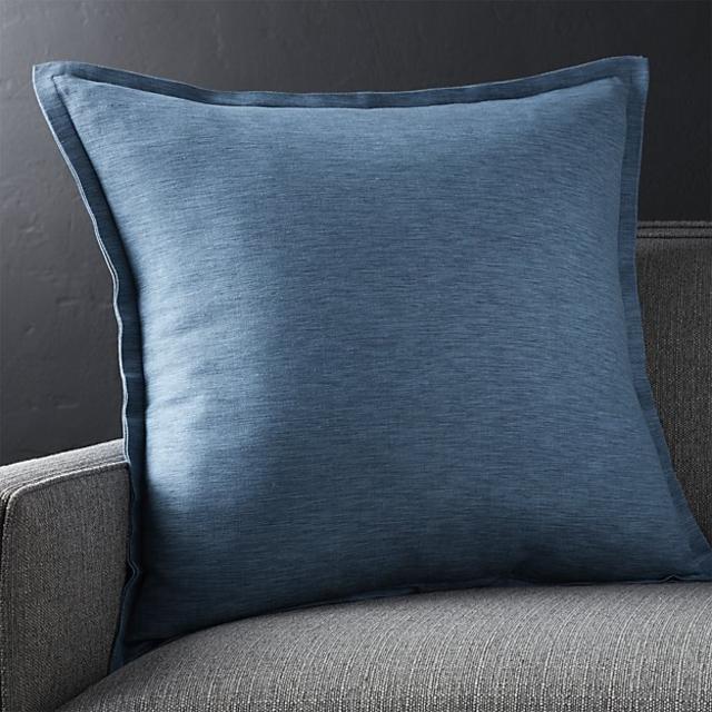Crate & Barrel Linden Indigo Blue 23" Pillow