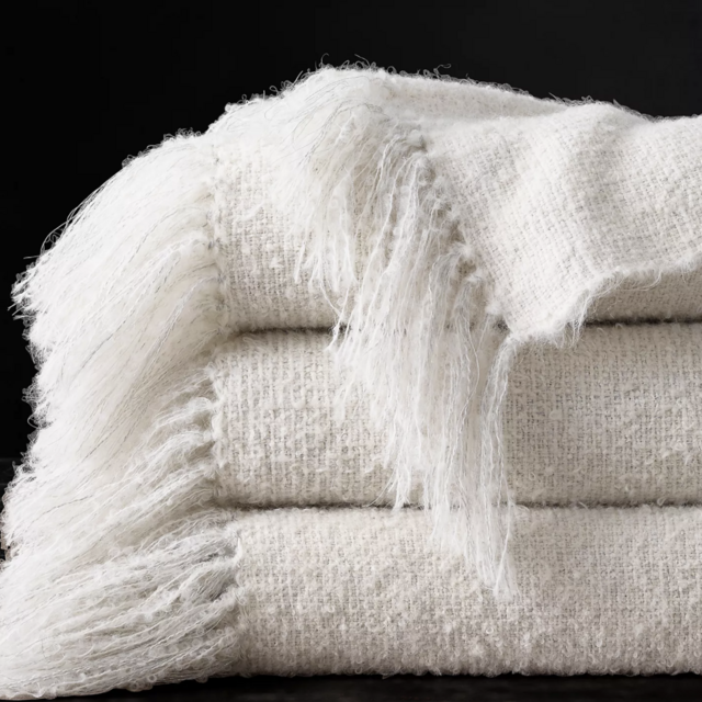 RH - ALPACA BOUCLÉ WEAVE THROW