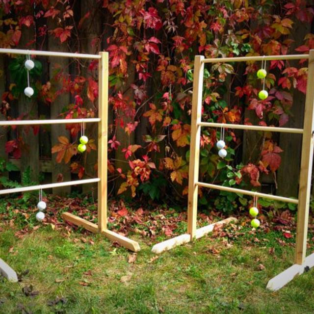 Ladderball Set - stainless steel and cedar, no rust or rot, golf balls, aka ladder golf, ladder toss, bola ball, Läderbölen
