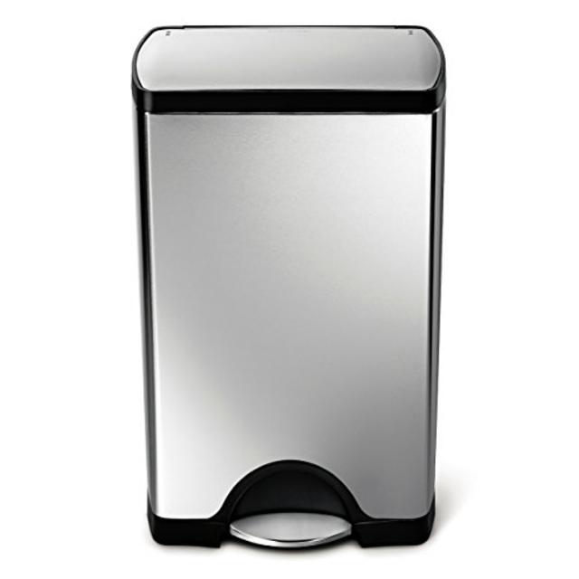Simplehuman Rectangular Step Trash Can, Stainless Steel, 38 L / 10 Gal