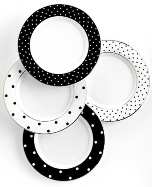kate spade new york Set of 4 Larabee Road Polka Dot Tidbit Plates