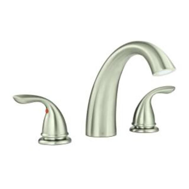 Builders 2-Handle Deck-Mount Roman Tub Faucet in Brushed Nickel (Also at Home Depot)