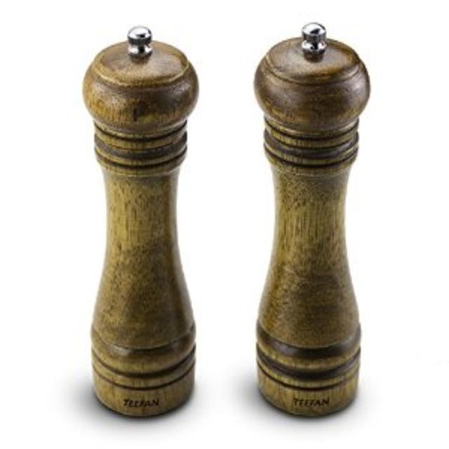 TEEFAN® Wooden Grinding Ceramic Core Salt & Pepper Grinder Mill Set (Also on Amazon)