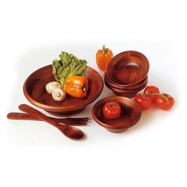 Lipper International Cherry Finished Salad Set with 12in Servers - 7-pc (Also at Target)