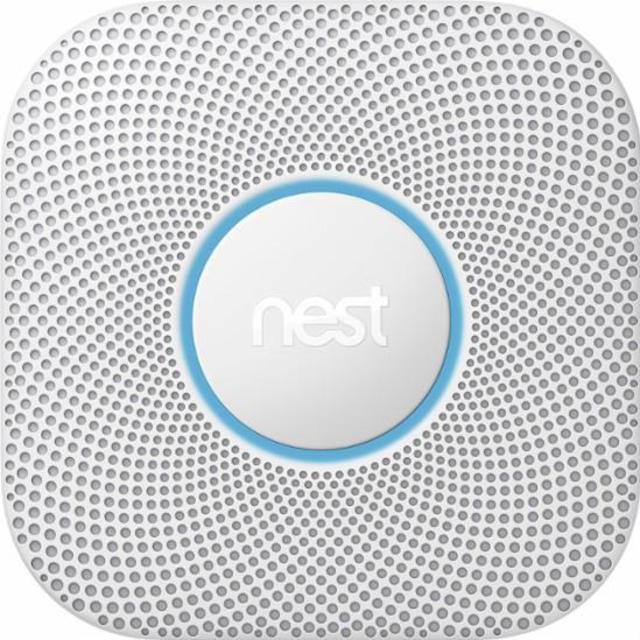 Nest - Protect 2nd Generation Smart Smoke/Carbon Monoxide Wired Alarm - White (Also at Best Buy)