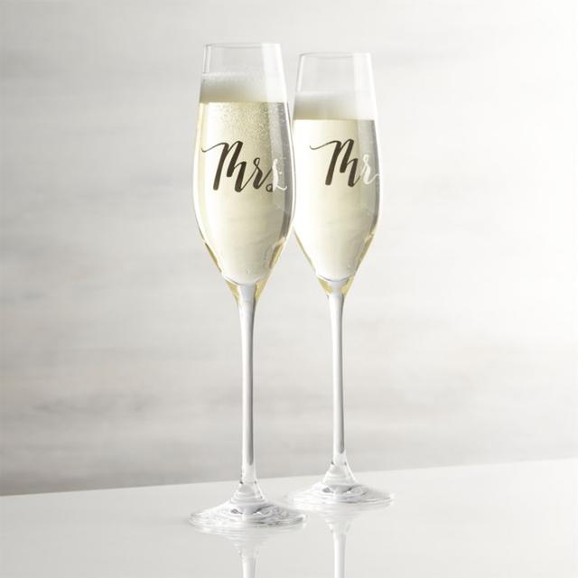 Mr. and Mrs. Champagne Glasses