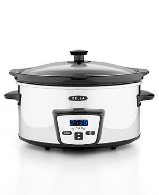 Bella 5 Qt. Programmable Polished Stainless Steel Slow Cooker