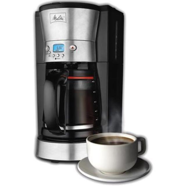 Melitta 12-Cup Coffee Maker, 46893, Black/Stainless Steel