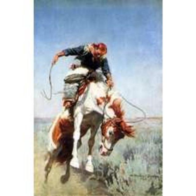 W Herbert Dunton Bronc Rider - 16" x 24" Premium Canvas Print