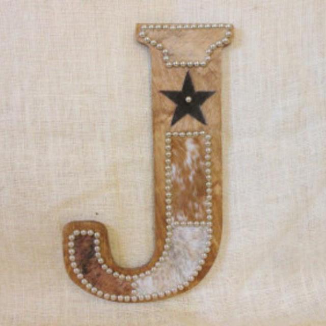 Cowhide Wall Letter J