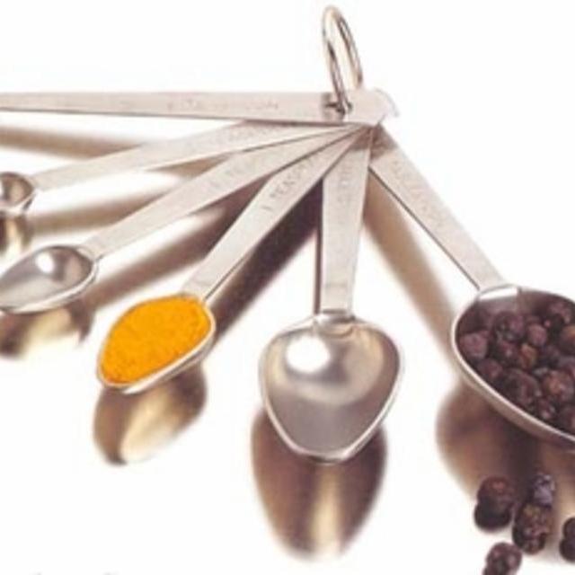 Set of 6 Stainless Steel Measuring Spoons