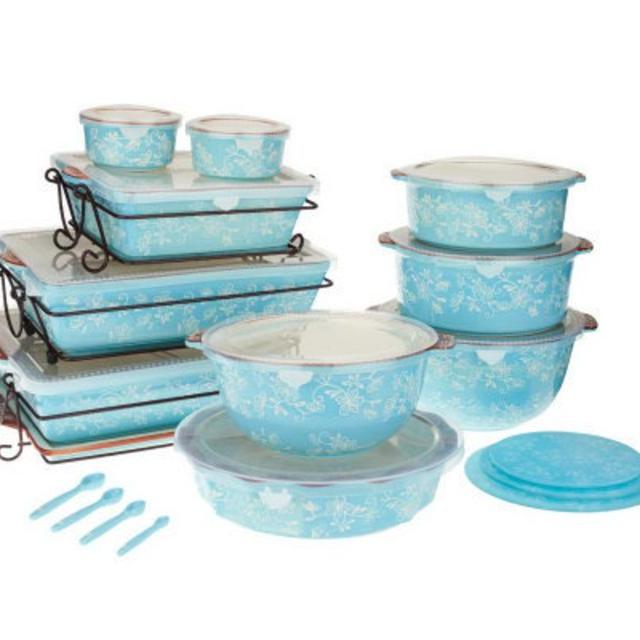 Temp-tations Floral Lace 24-piece Oven-to-Table Set