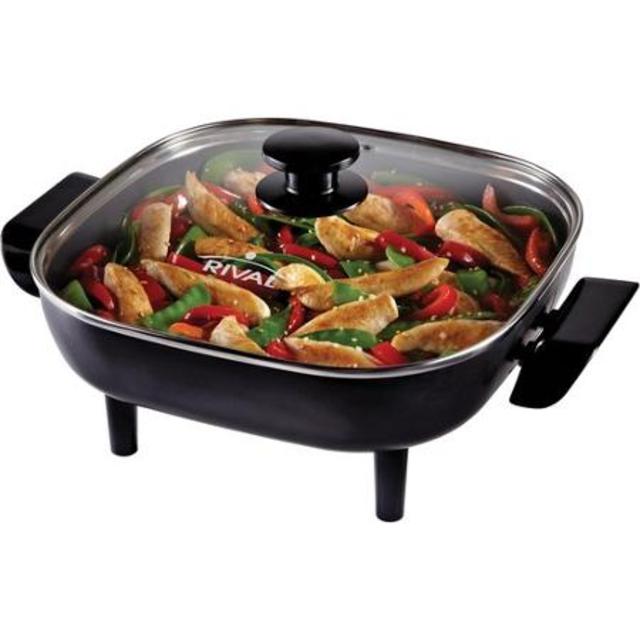 Rival 11-inch Square Electric Skillet, Cast Aluminum