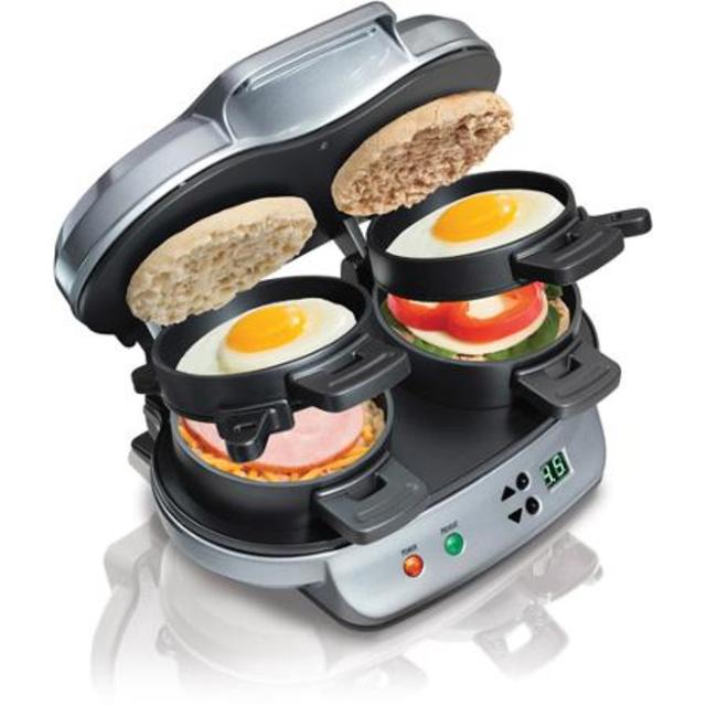 Hamilton Beach Dual Breakfast Sandwich Maker, Silver