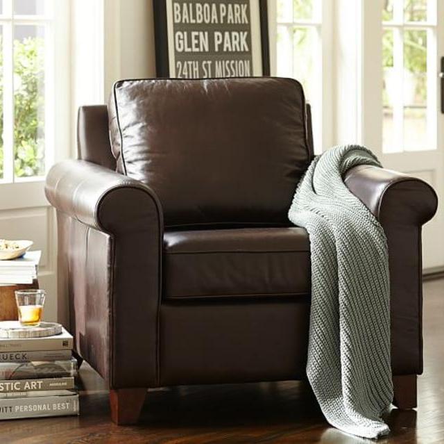Cameron Roll Arm Leather Armchair