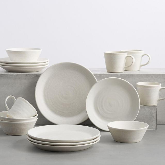 Larkin Reactive Glaze Stoneware 16-Piece Dinnerware Set