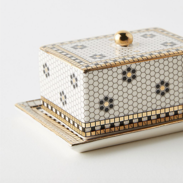 Bistro Tile Hello Butter Dish