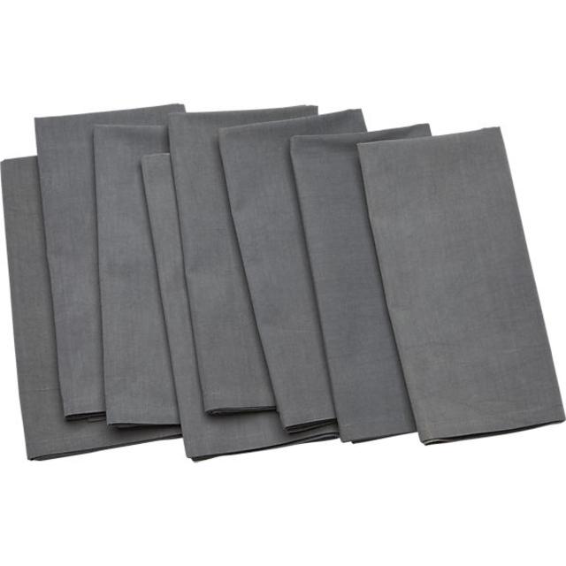 set of 8 poplin grey napkins