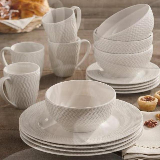 Elle Collection Bridgette Porcelain 16 Piece Dinnerware Set