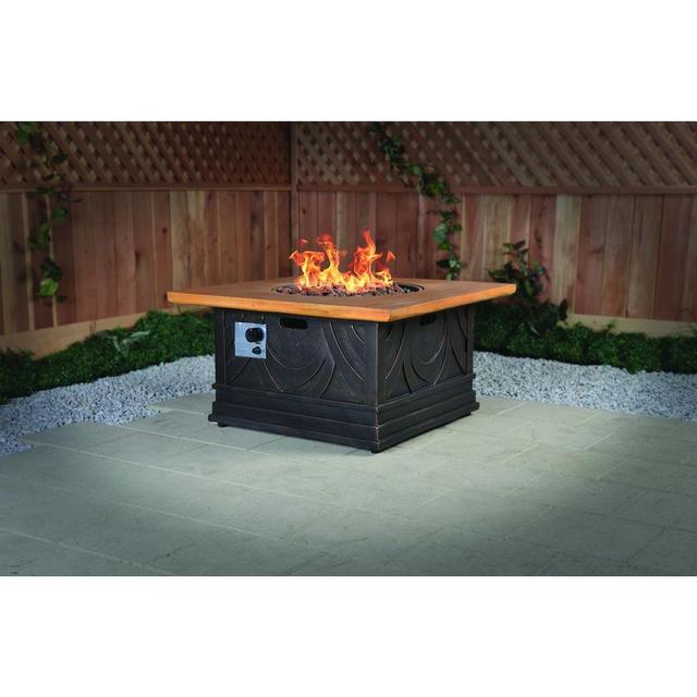 Avila 40 in. Square Envirostone and Marble Propane Fire Pit