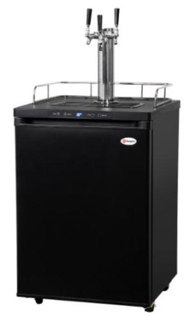 Kegco K309B-3 Triple Faucet Digital Kegerator - Bl