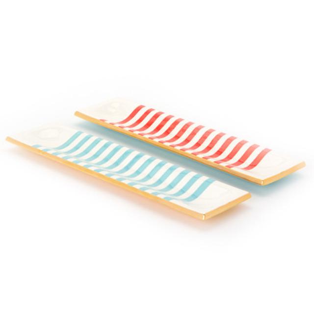 Jill Rosenwald Capri Stripe Ritz Tray in Papago Blue