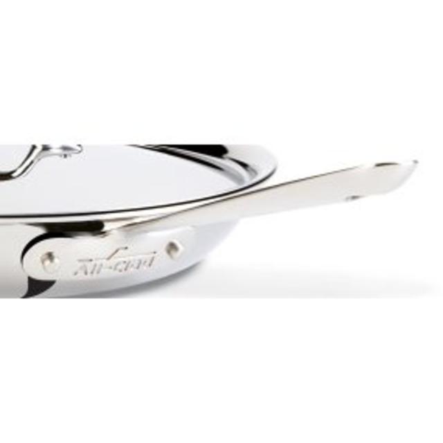 All-Clad 41126 Stainless Steel Tri-Ply Bonded Dishwasher Safe Fry Pan with Lid / Cookware, 12-Inch, Silver