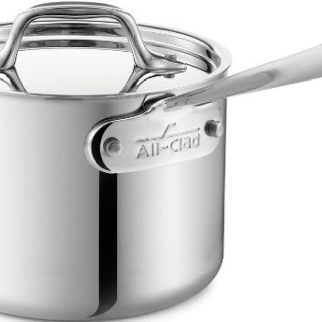 All-Clad 4201.5 Stainless Steel Tri-Ply Bonded Dishwasher Safe Sauce Pan with Lid Cookware, 1.5-Quart, Silver