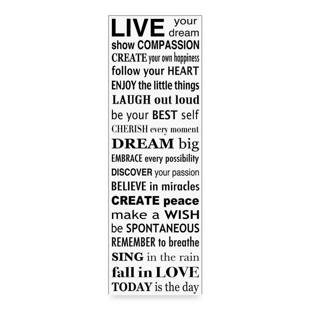 Live Your Dream Wall Art in White