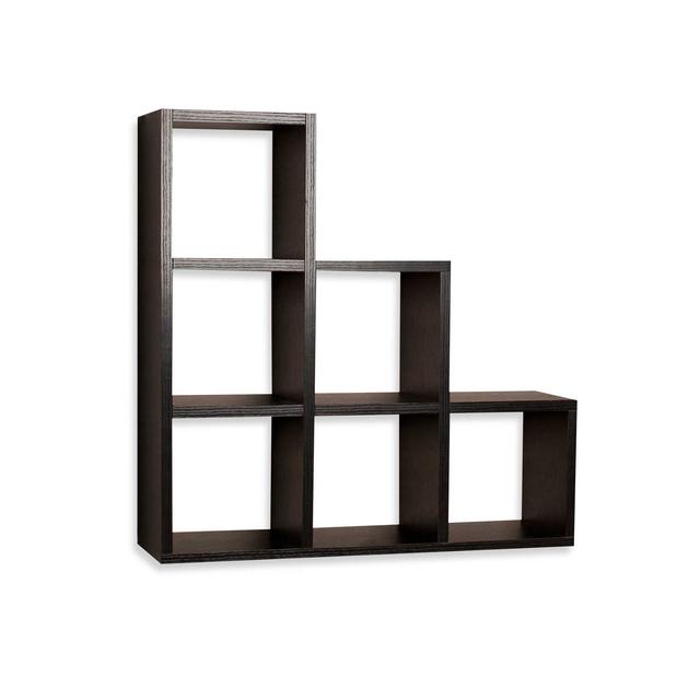 Danya B™ Stepped 6 Cubby Decorative Shelf in Laminated Black