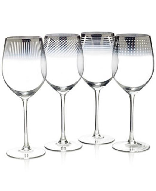Mikasa Cheers Collection Metallic Ombré Wine Glasses, Set Of 4