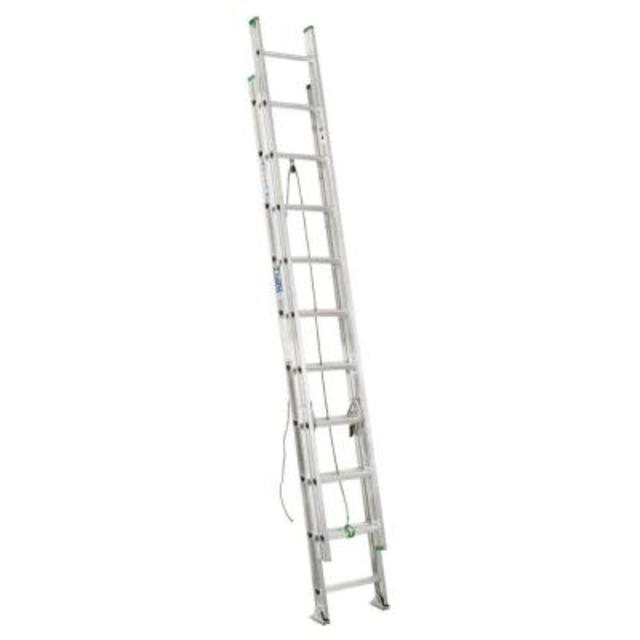 20 ft. Aluminum Extension Ladder with 225 lb. Load Capacity Type II Duty Rating