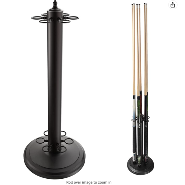Metal Billiard Pool Cue Rack (Black)