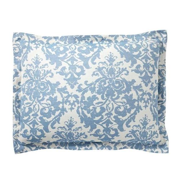 Jacquard Cotton Blend Medallion Standard Shams - Riviera Blue