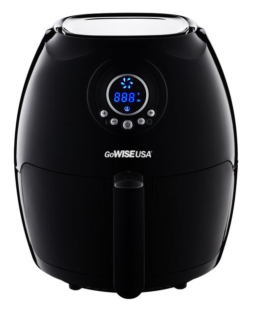 GoWISE USA Electric Digital Air Fryer w/ Button Guard & Detachable Basket - Black 2.75 QT, 1350W