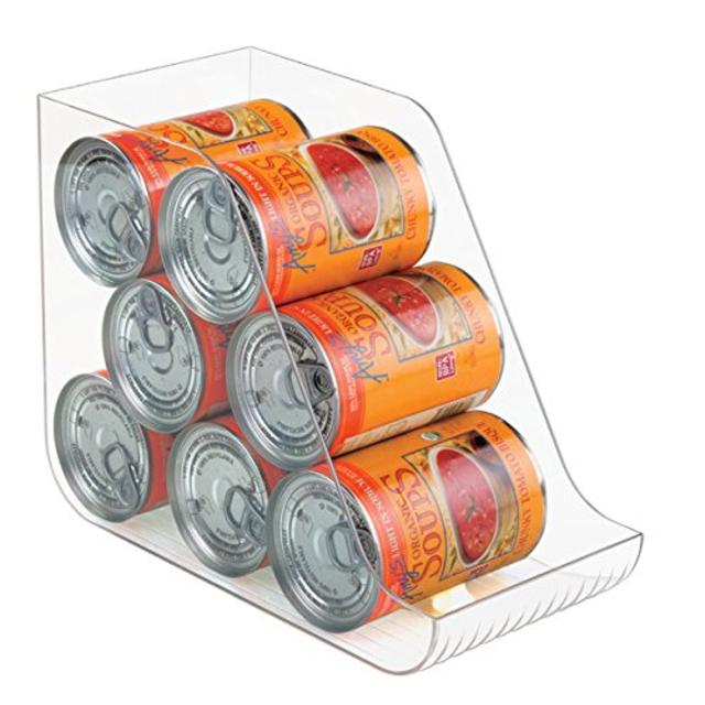 mDesign Canned Food Storage and Soda Organizer for Kitchen Pantry or Cabinet - Clear